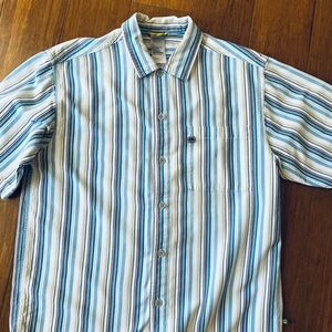 The North Face Blue and White Striped Casual Shirt